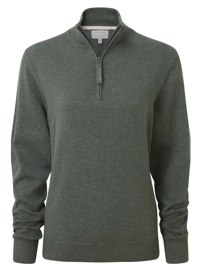 Schoffel Ladies Polperro Pima 1/4 Zip - Country Green